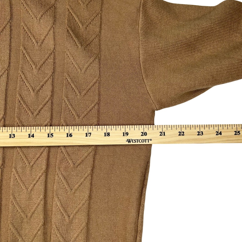 Ellen Tracy Womens Camel Brown Cable Knit Turtleneck Sweater Medium - Picture 4 of 8